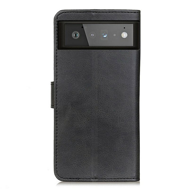 Flip Case Für Google Pixel 6 Retro-mattledereffekt