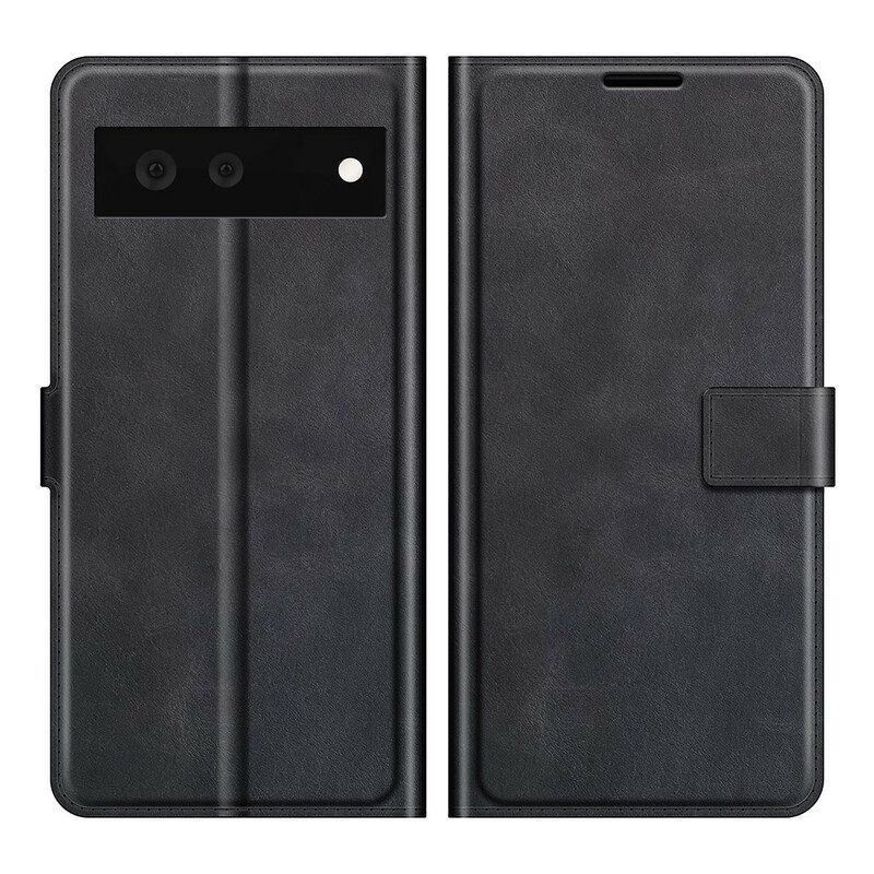 Flip Case Für Google Pixel 6 Schlanker. Extremer Ledereffekt