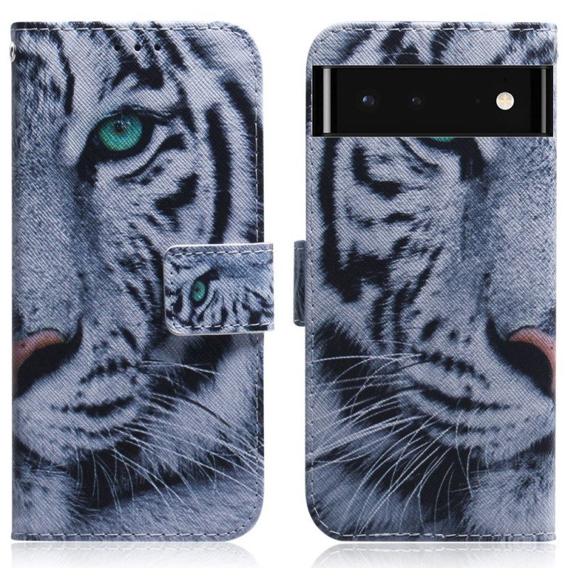 Flip Case Für Google Pixel 6 Tigergesicht