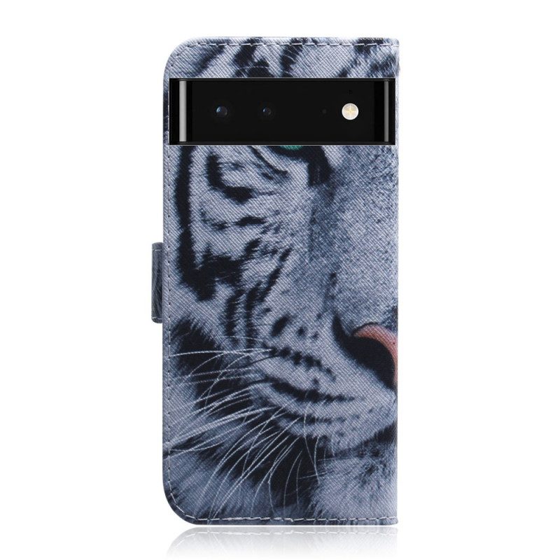 Flip Case Für Google Pixel 6 Tigergesicht