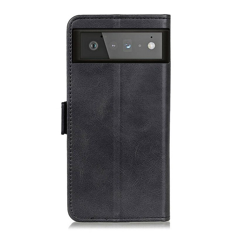 Lederhüllen Für Google Pixel 6 Flip Case Doppelte Klappe