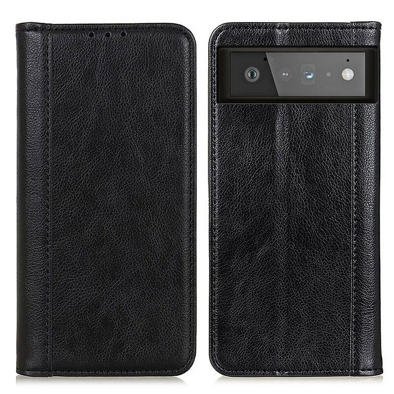 Schutzhülle Für Google Pixel 6 Flip Case Farbige Version Aus Spaltleder