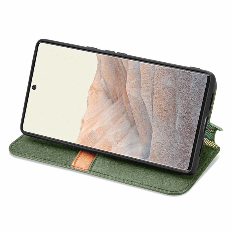 Schutzhülle Für Google Pixel 6 Flip Case Rautenstruktur In Lederoptik