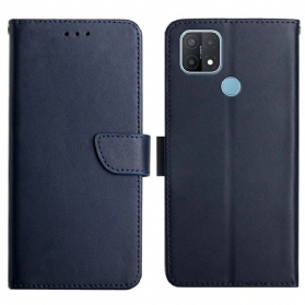 Flip Case Für Oppo A15 Echtes Nappaleder