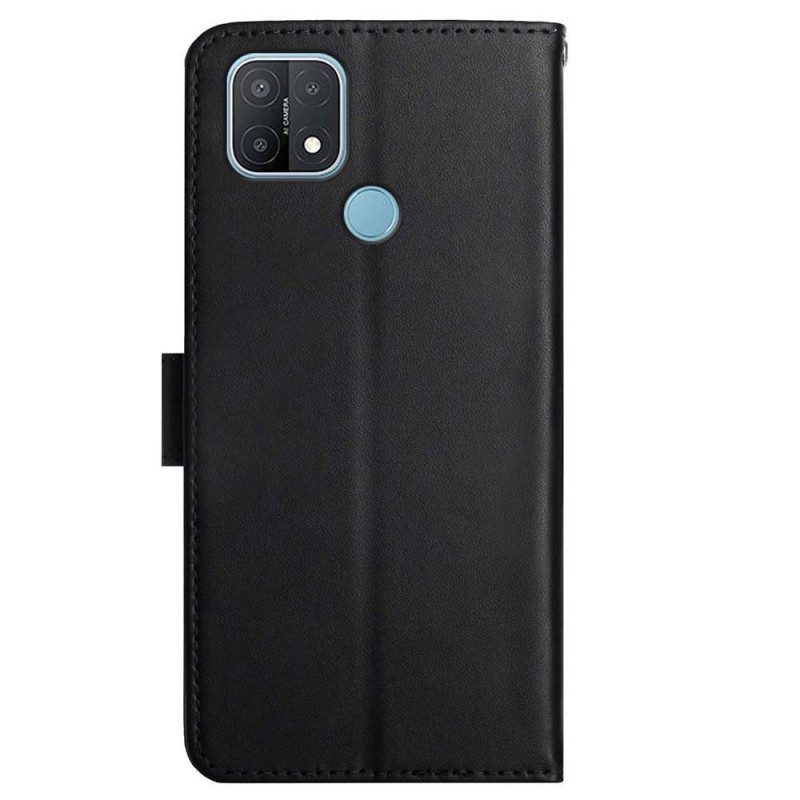 Flip Case Für Oppo A15 Echtes Nappaleder