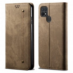 Schutzhülle Für Oppo A15 Flip Case Kunstleder-jeans-textur