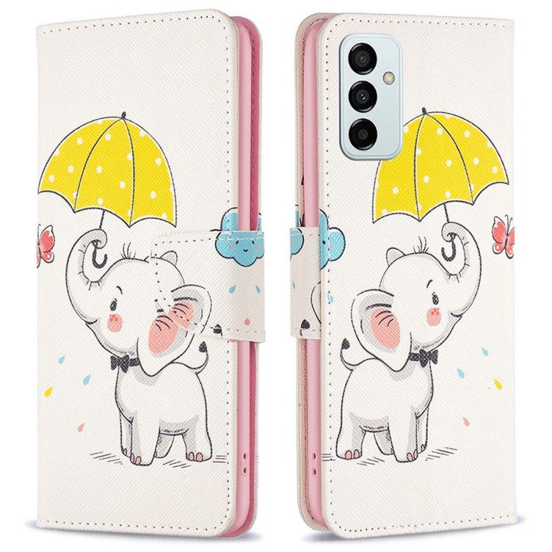 Flip Case Für Samsung Galaxy M23 5G Baby Elefant