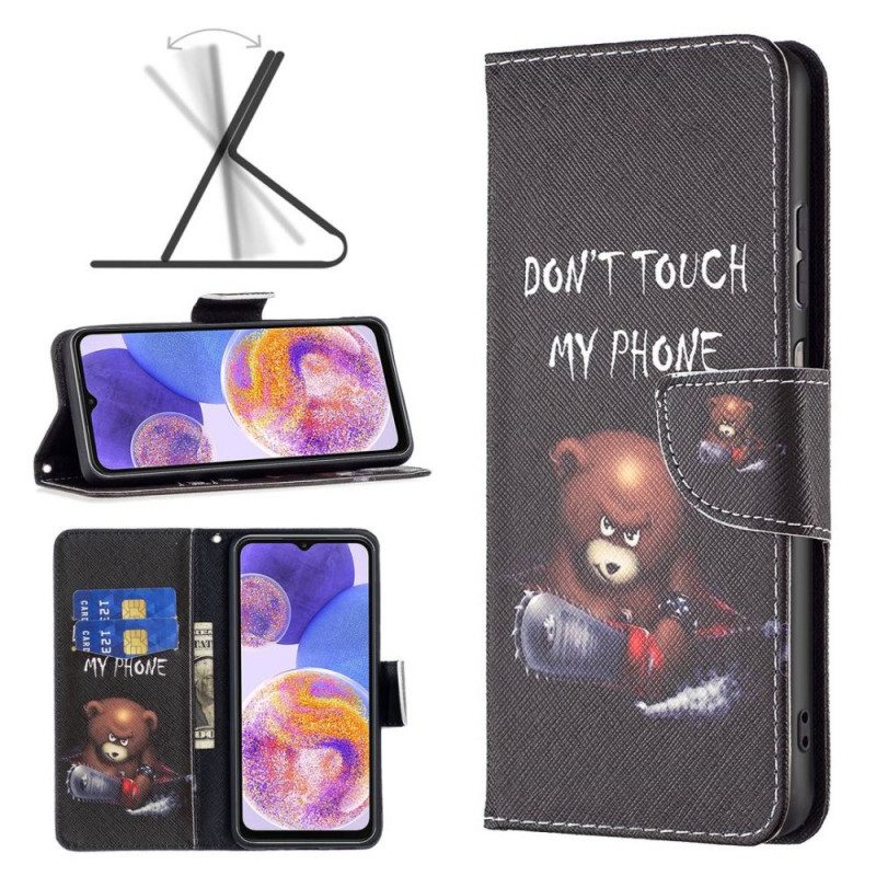 Flip Case Für Samsung Galaxy M23 5G Gefährlicher Bär