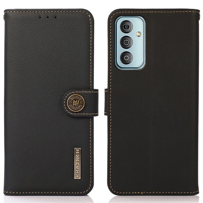 Flip Case Für Samsung Galaxy M23 5G Khazneh Rfid-echtleder