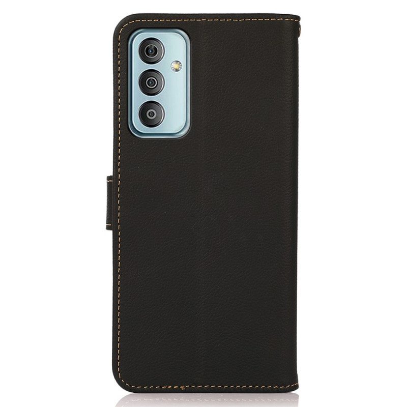 Flip Case Für Samsung Galaxy M23 5G Khazneh Rfid-echtleder