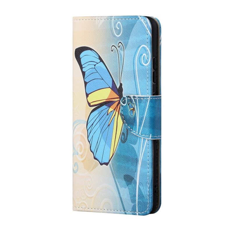 Flip Case Für Samsung Galaxy M23 5G Königlicher Schmetterling