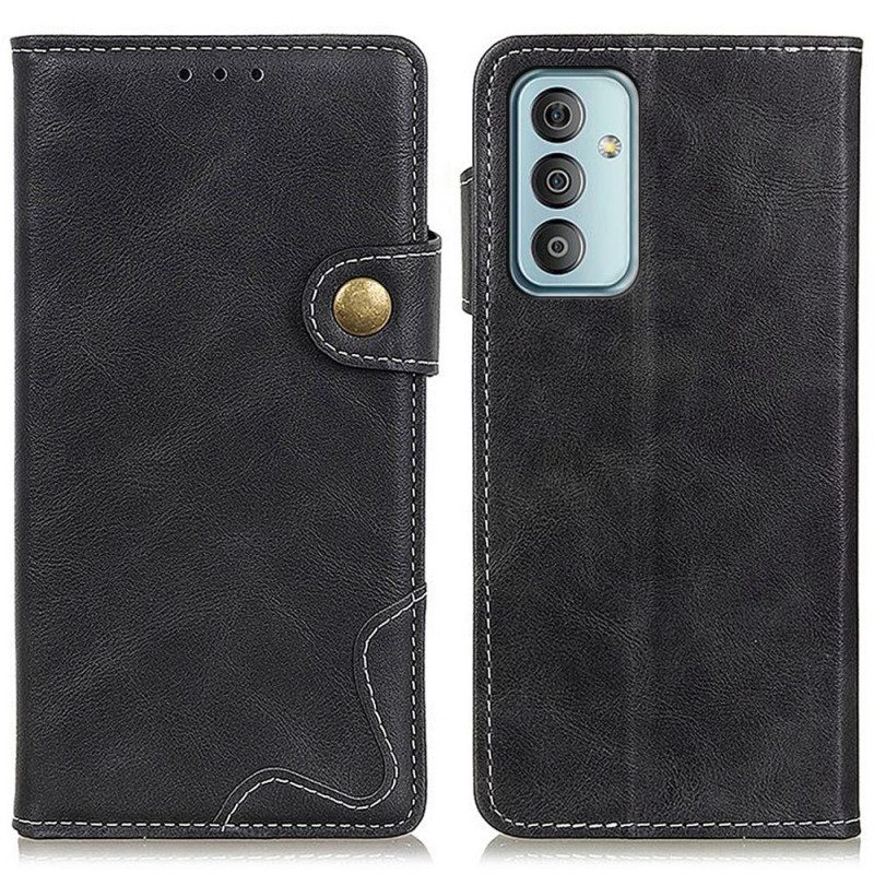 Flip Case Für Samsung Galaxy M23 5G Künstlerischer Knopf