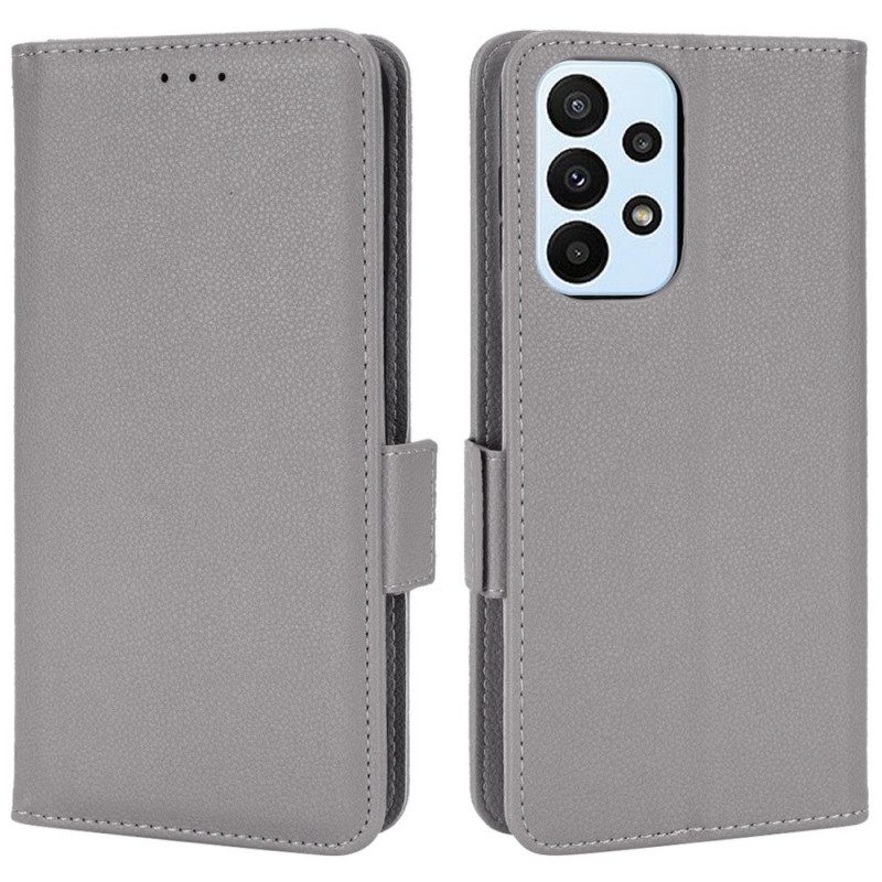 Flip Case Für Samsung Galaxy M23 5G Litschi-leder-stil