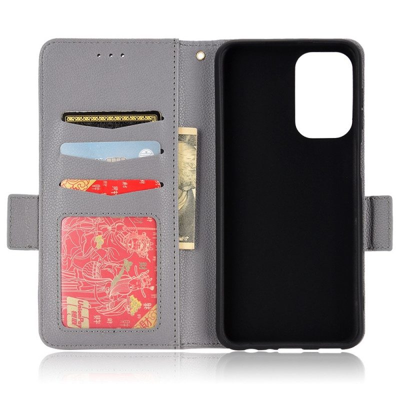 Flip Case Für Samsung Galaxy M23 5G Litschi-leder-stil