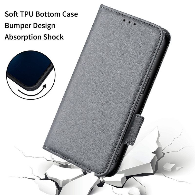 Flip Case Für Samsung Galaxy M23 5G Litschi-leder-stil