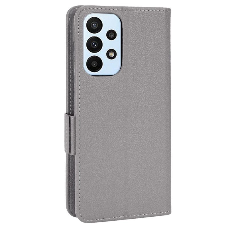 Flip Case Für Samsung Galaxy M23 5G Litschi-leder-stil