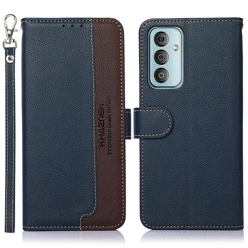 Flip Case Für Samsung Galaxy M23 5G Rfid-khazneh Im Litschi-stil