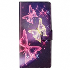 Flip Case Für Samsung Galaxy M23 5G Schmetterlinge Schmetterlinge