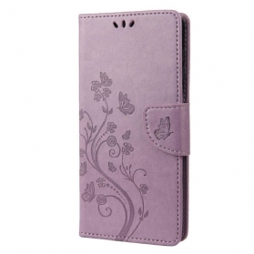 Flip Case Für Samsung Galaxy M23 5G Schmetterlinge Und Blumen