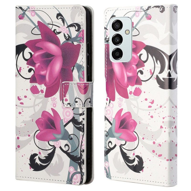 Flip Case Für Samsung Galaxy M23 5G Tropische Blumen