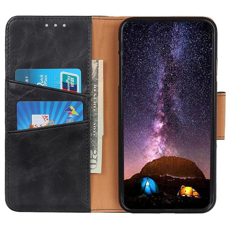 Flip Case Für Samsung Galaxy M23 5G Wendeverschluss Aus Spaltleder