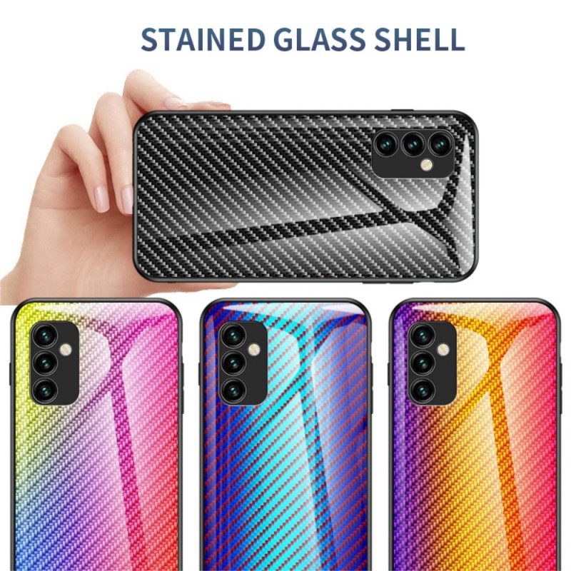 Handyhülle Für Samsung Galaxy M23 5G Gehärtetes Kohlefaserglas