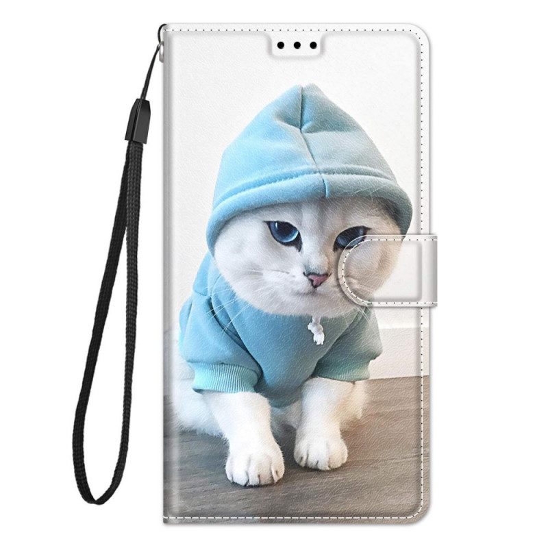 Lederhüllen Für Samsung Galaxy M23 5G Mit Kordel Tanga-katzen-fan