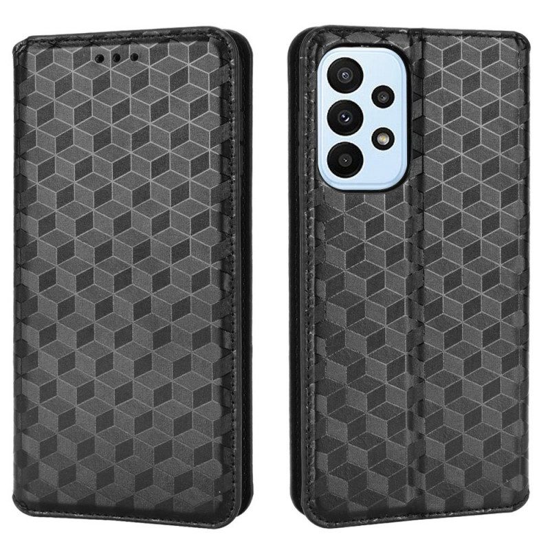 Schutzhülle Für Samsung Galaxy M23 5G Flip Case 3d-würfel-ledereffekt