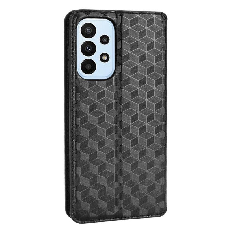 Schutzhülle Für Samsung Galaxy M23 5G Flip Case 3d-würfel-ledereffekt