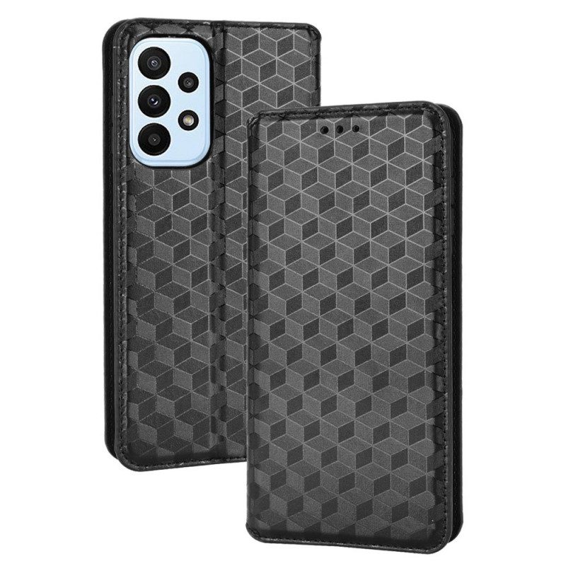 Schutzhülle Für Samsung Galaxy M23 5G Flip Case 3d-würfel-ledereffekt