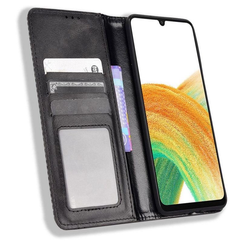 Schutzhülle Für Samsung Galaxy M23 5G Flip Case Stilisierter Vintage-ledereffekt