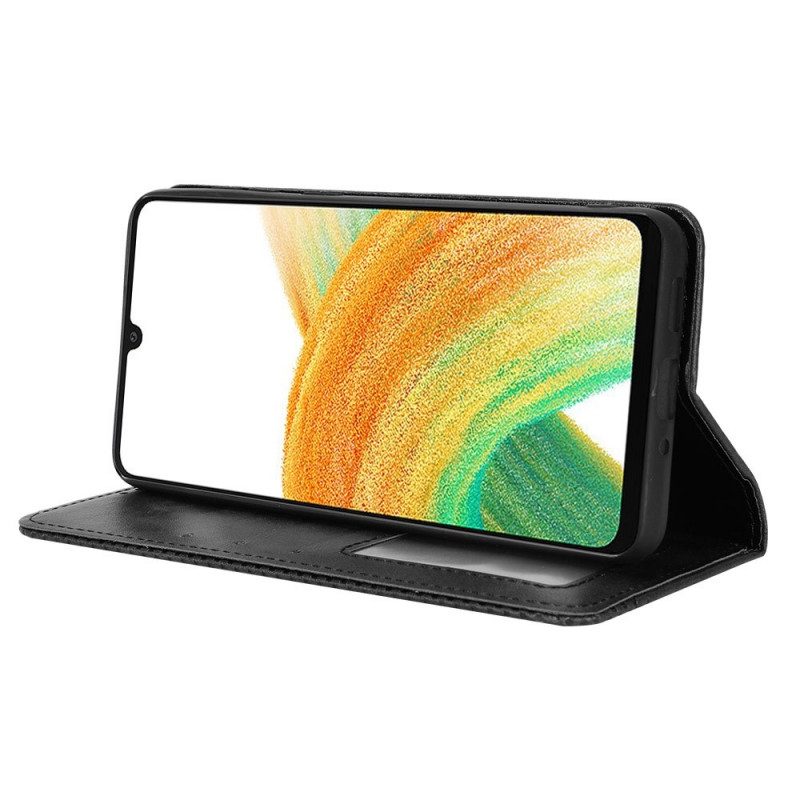 Schutzhülle Für Samsung Galaxy M23 5G Flip Case Stilisierter Vintage-ledereffekt