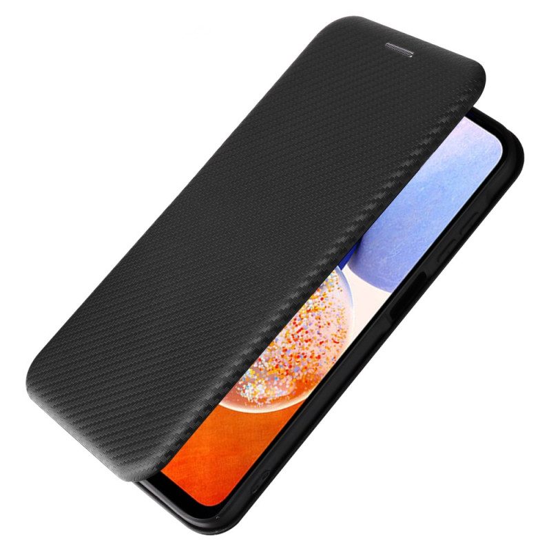 Flip Case Für Samsung Galaxy A15 Klassische Kohlefaser