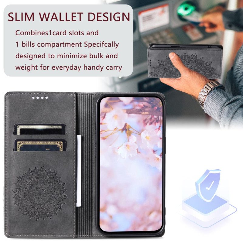 Flip Case Samsung Galaxy A15 Wildleder-mandala-stil