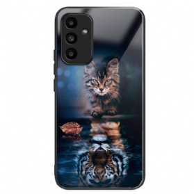 Hülle Samsung Galaxy A15 Gehärtetes Glas Mit Katze Und Tiger