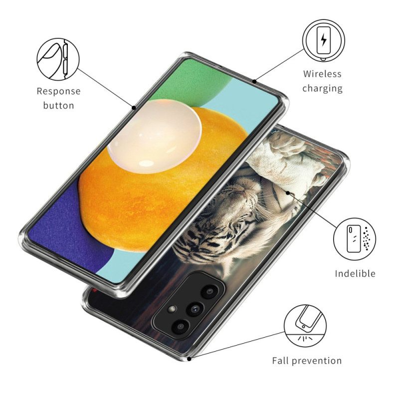 Hülle Samsung Galaxy A15 Handyhülle Weißer Tiger