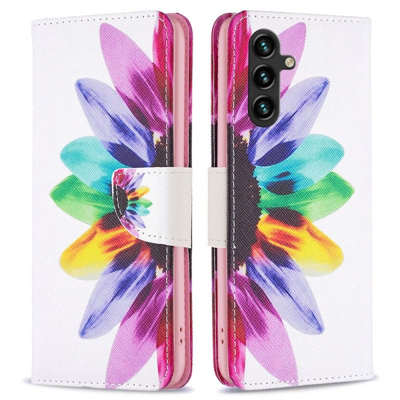 Lederhüllen Für Samsung Galaxy A15 Aquarellblume