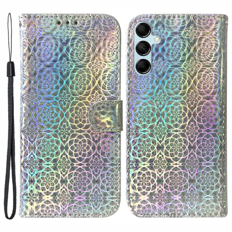 Lederhüllen Samsung Galaxy A15 Handyhülle Riemchen-disco-stil