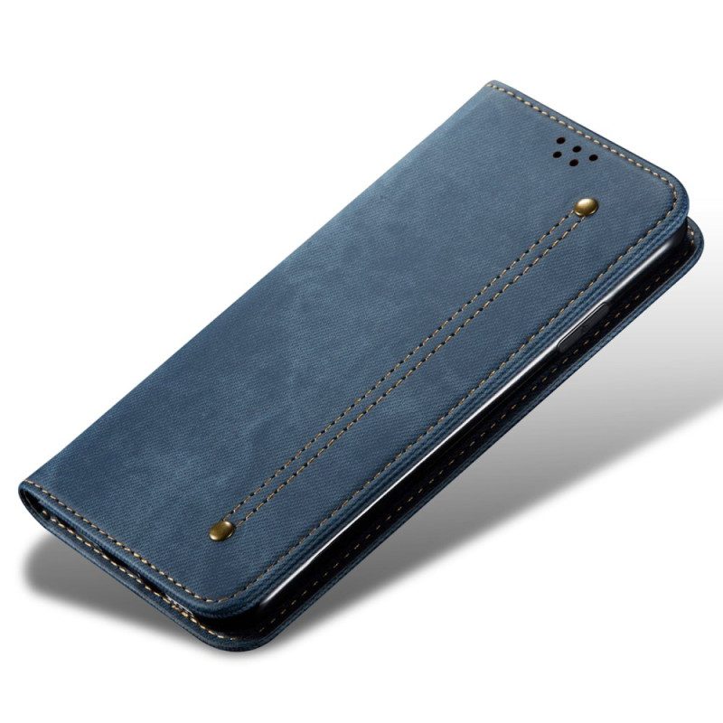 Flip Case Für Poco X6 5g Jeansstoff