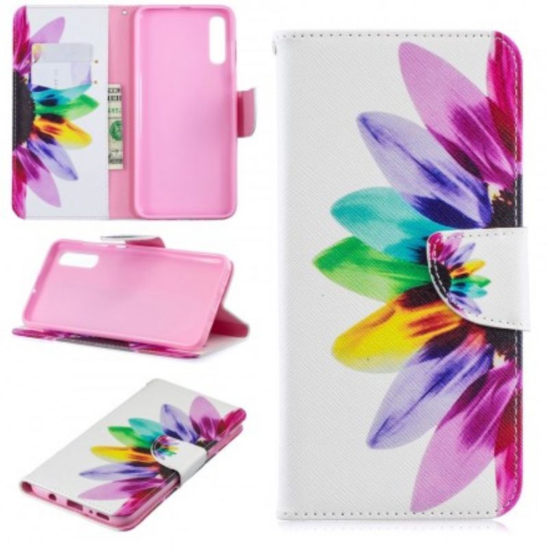 Flip Case Für Samsung Galaxy A70 Aquarellblume