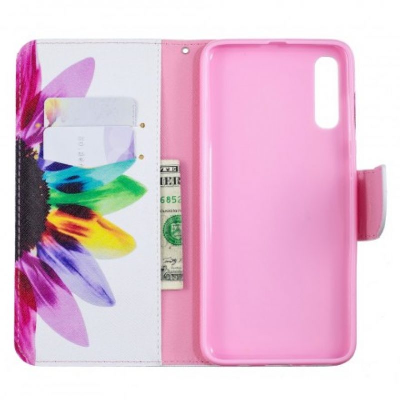 Flip Case Für Samsung Galaxy A70 Aquarellblume