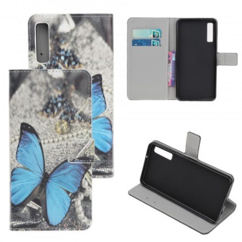 Flip Case Für Samsung Galaxy A70 Blauer Schmetterling