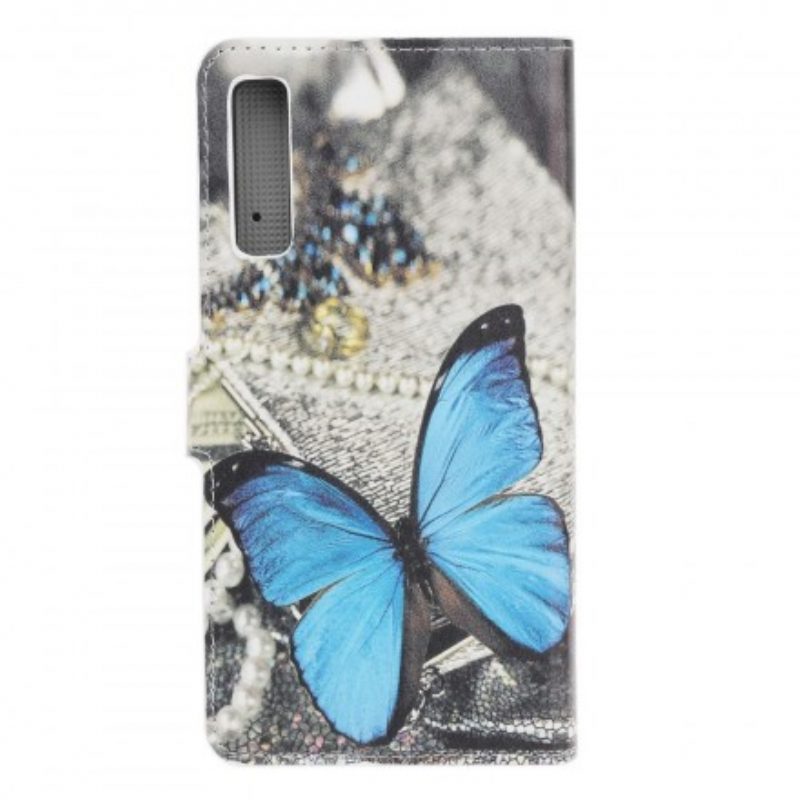 Flip Case Für Samsung Galaxy A70 Blauer Schmetterling