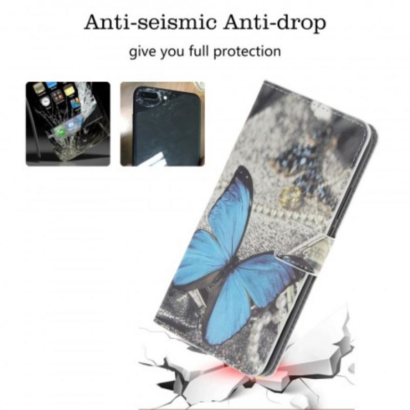 Flip Case Für Samsung Galaxy A70 Blauer Schmetterling