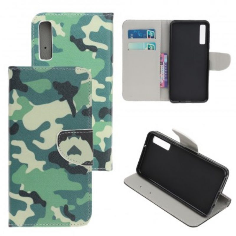 Flip Case Für Samsung Galaxy A70 Militärische Tarnung