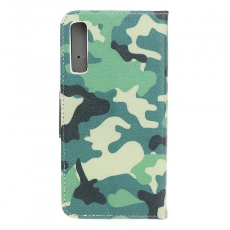 Flip Case Für Samsung Galaxy A70 Militärische Tarnung