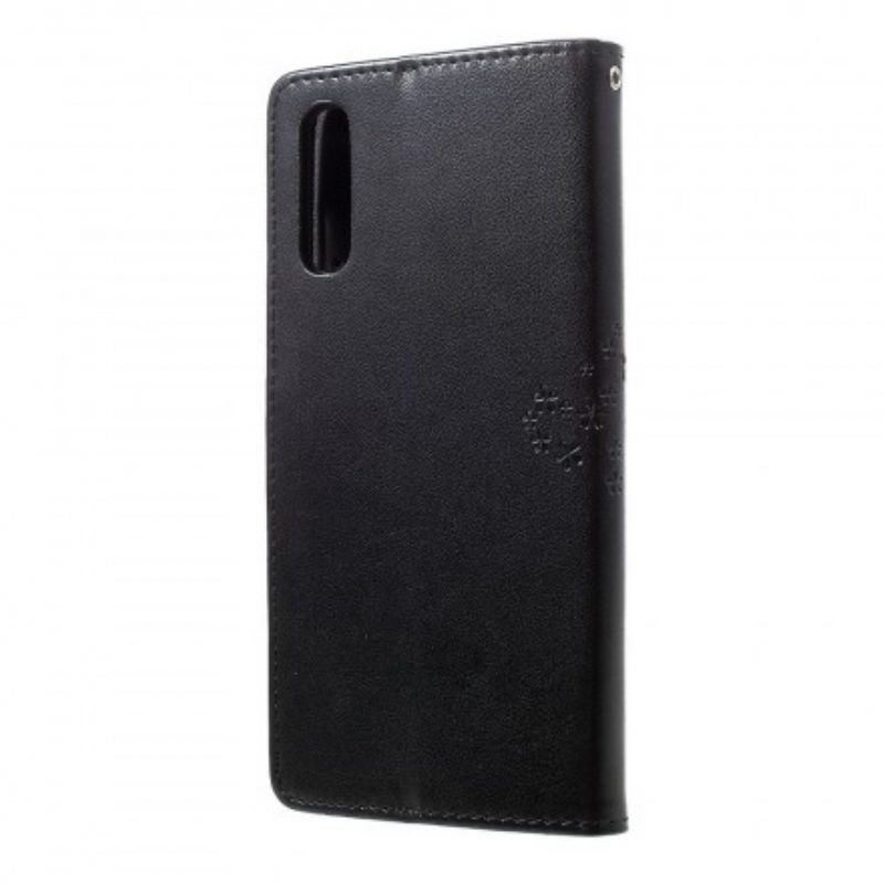 Flip Case Für Samsung Galaxy A70 Mit Kordel Tangabaum Und Eulen