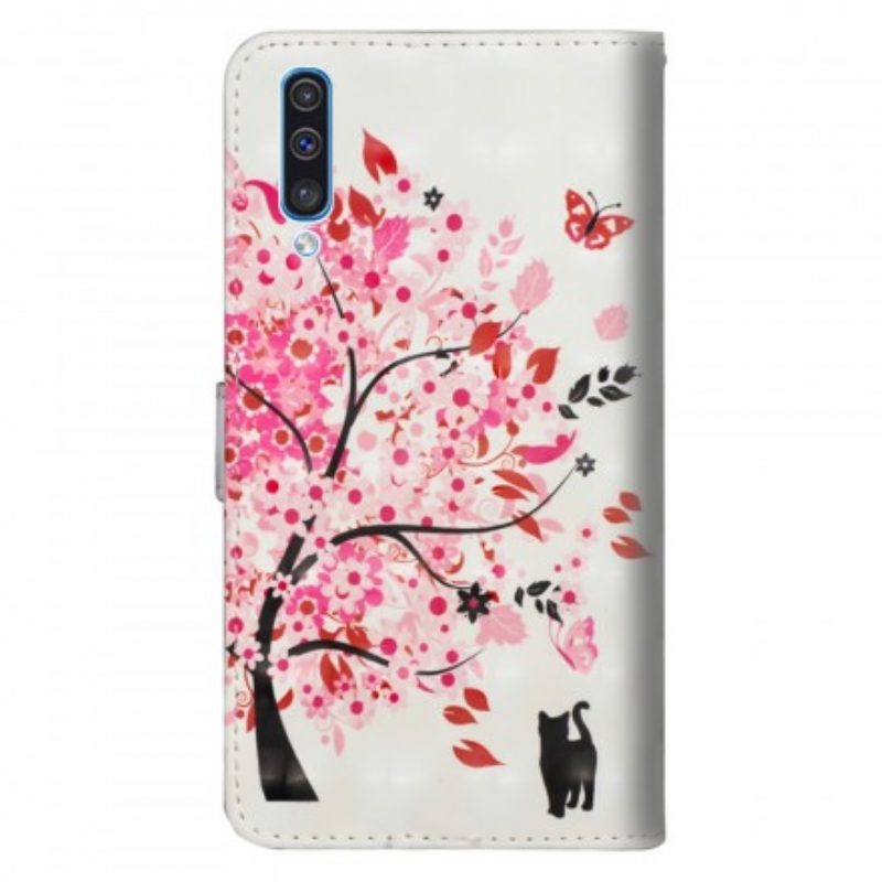 Flip Case Für Samsung Galaxy A70 Rosa Baum