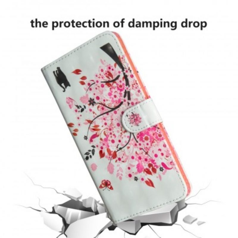 Flip Case Für Samsung Galaxy A70 Rosa Baum