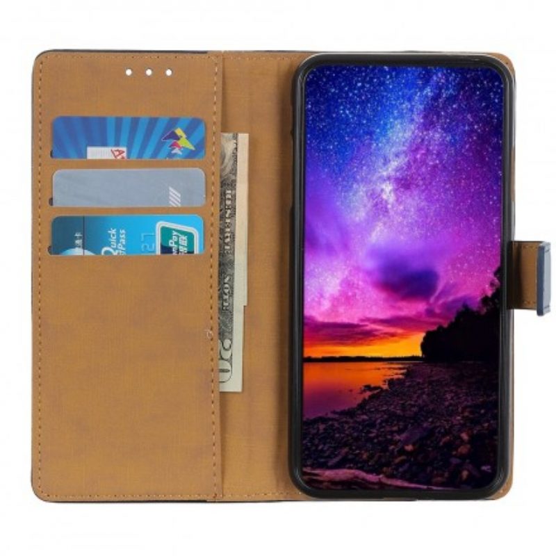 Flip Case Für Samsung Galaxy A70 Schlichtes Kunstleder